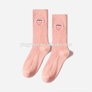 2019 algodón lindo estampado de frutas calcetines de mujer largos coloridos calcetines divertidos mujeres niñas calcetines multicolores